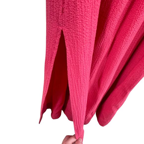 Calvin Klein Pink Smocked Pleated Long Length Light Tank Sundress Party Size 10 - Picture 4 of 7